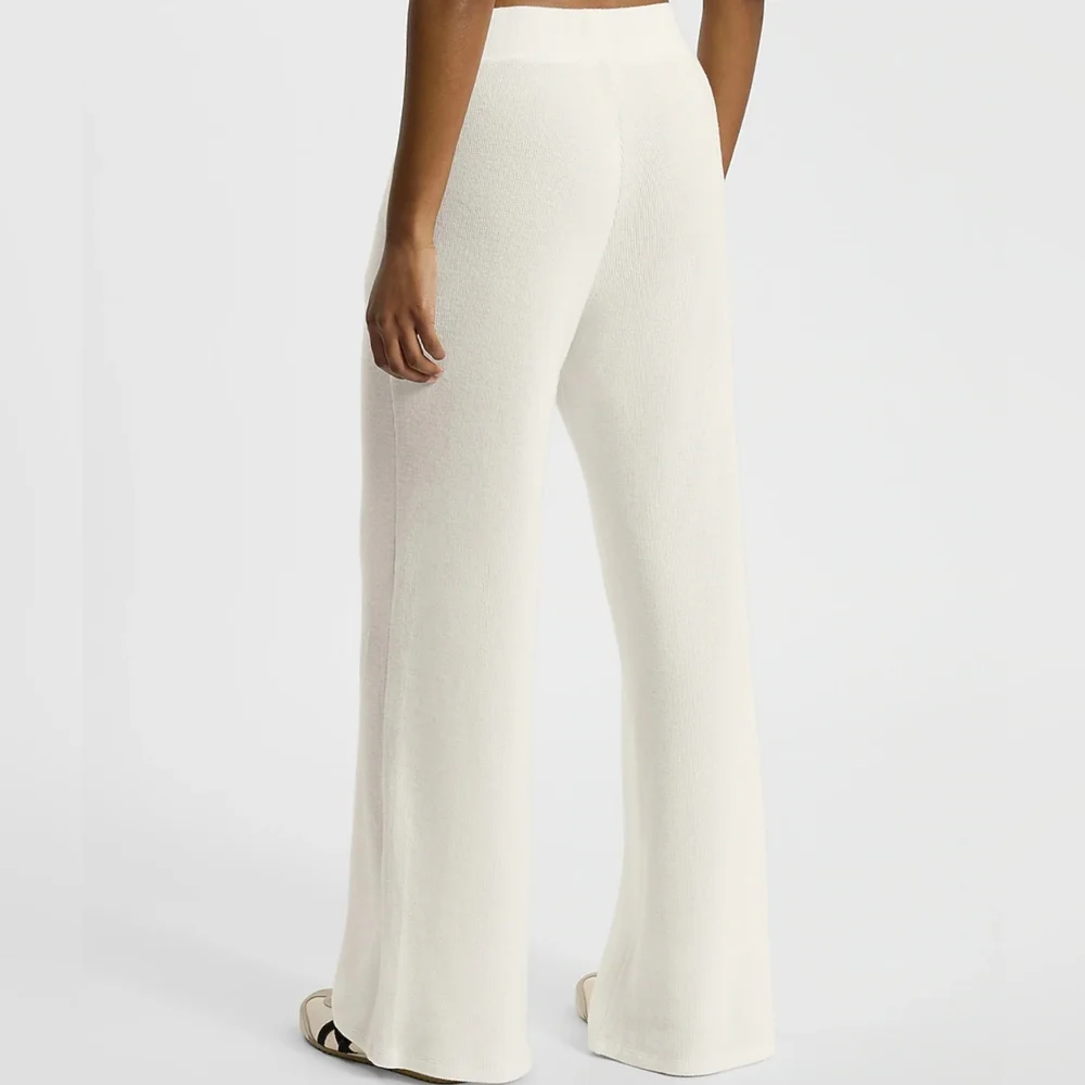 Express High Waisted Waffle Pull On Wide Leg Pant - Picture 2 of 4